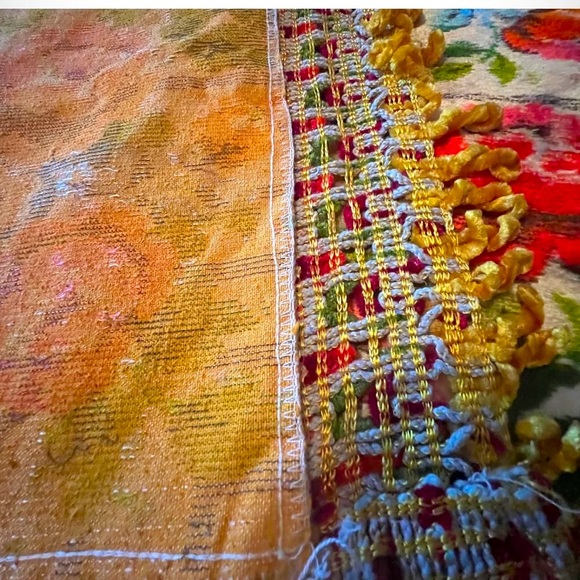 Vintage Unused Multi-Use Floral Velvet Table Cloth, Tapestry Made in Italy 1970s - Picture 4 of 6